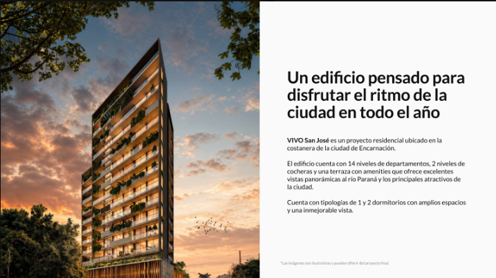 VIVO San José — residential building on the Encarnación waterfront with views of the Paraná River