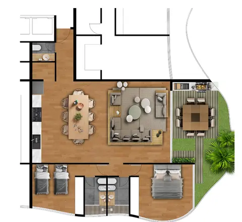 Premier Yacht - 2-Zimmer-Wohnung in Lambaré mit Terrasse am Fluss